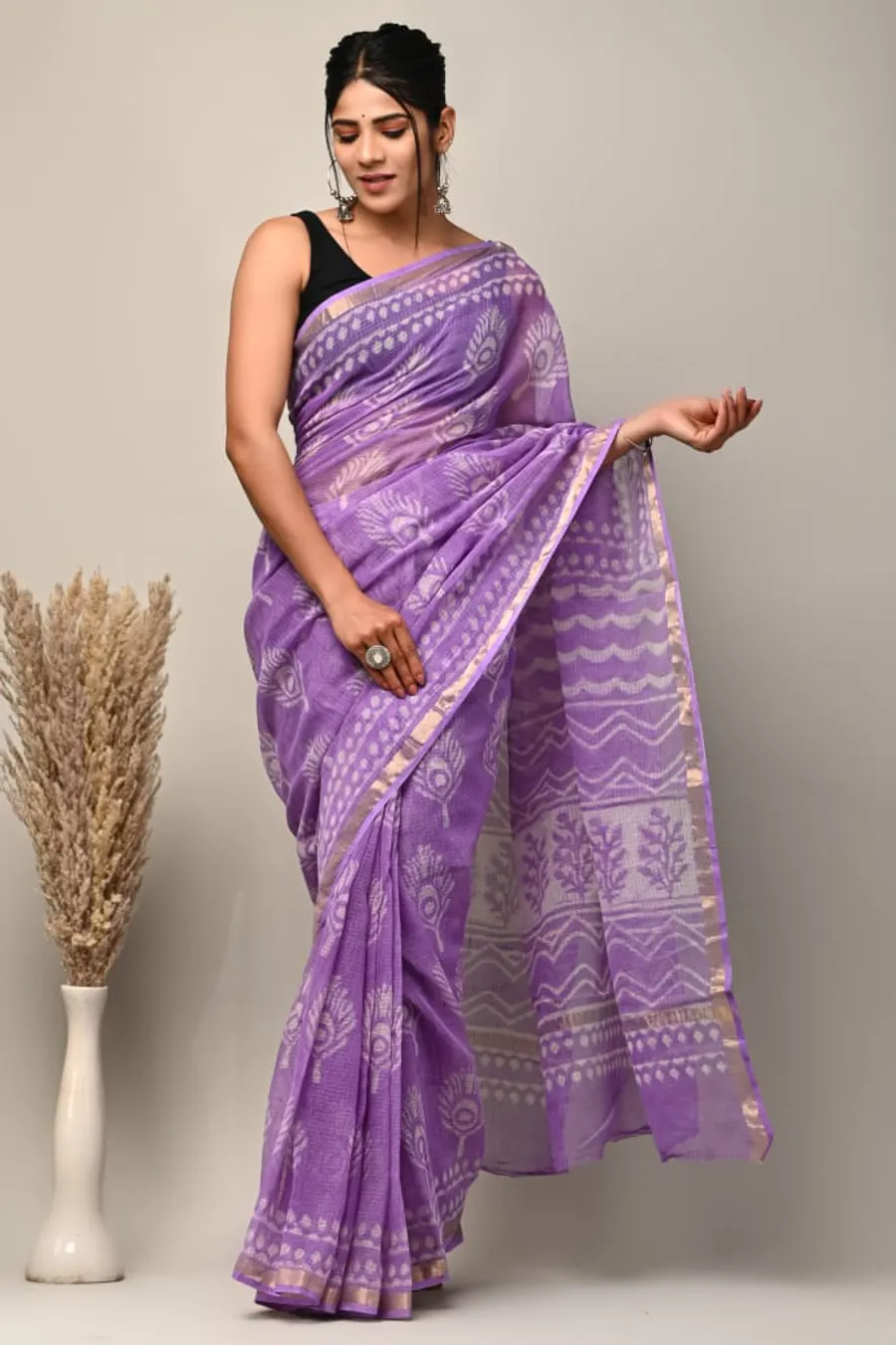 Lightweight Bagru Print Kota Sarees